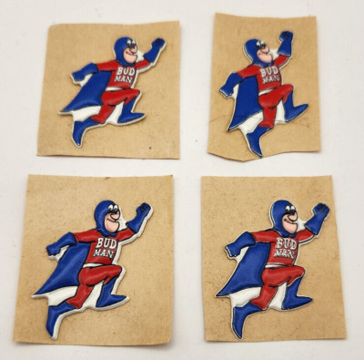 Vintage Budweiser Bud Man Raised Puffy Stickers Original Backing Collectible NEW