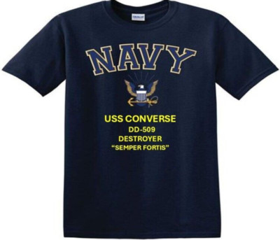 USS CONVERSE  DD-509 * DESTROYER*EAGLE SHIRT* NAVY OFFICIALLY LICENSED