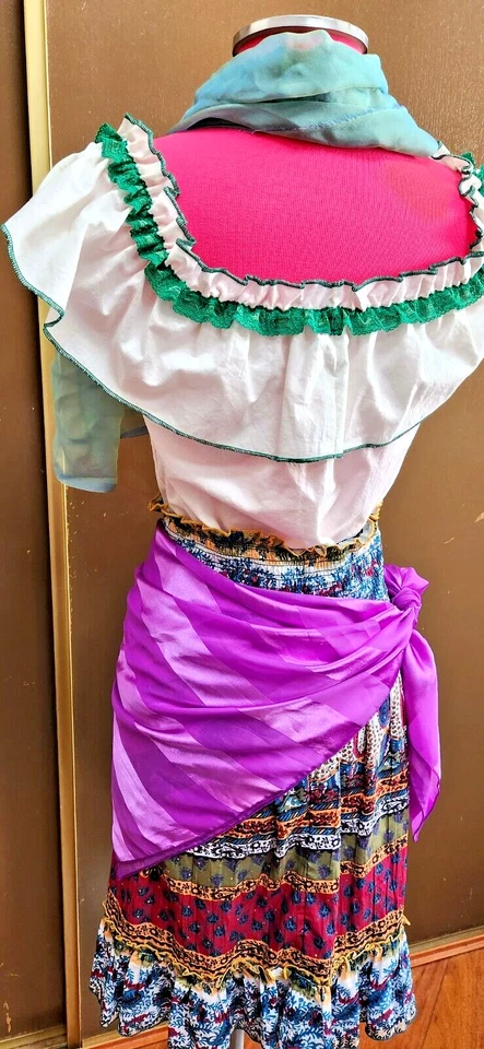 "Gypsy Jones" костюм размер S-M полный комплект w/бонус Kelly зеленый блестками галстук - Изображение 3 из 4