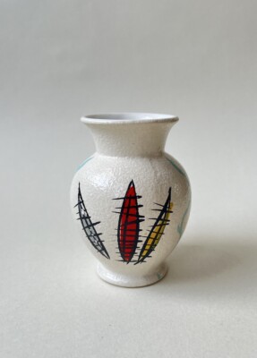 Scheurich Foreign West German Vase 214 10 Abstrakt 50er 60er Retro MCM