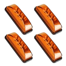 4 Amber 4"*1.33" LED Side Marker Clearance Light Waterproof for Trailer Truck RV