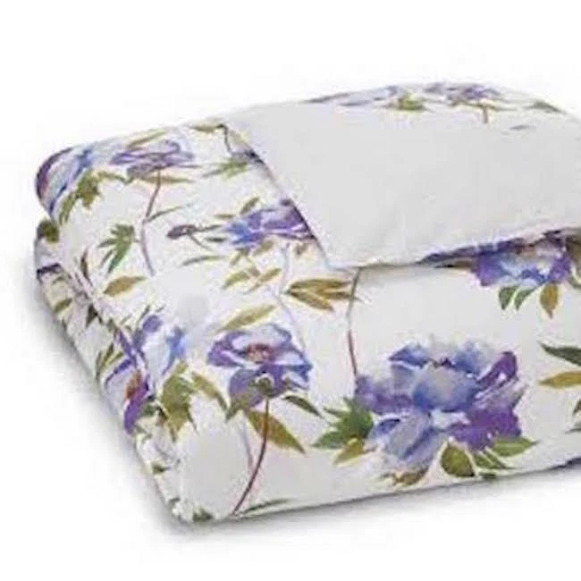 ANNE DE SOLENE FRAGRANCE QUEEN DUVET COVER 2 SHAMS PURPLE BLUE POPPY ROSE FLOWER - Image 3 of 3