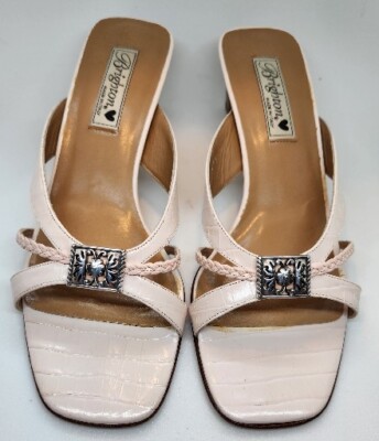 New Brighton Cream & Pink Kayla Heeled Sandals Size 9.5