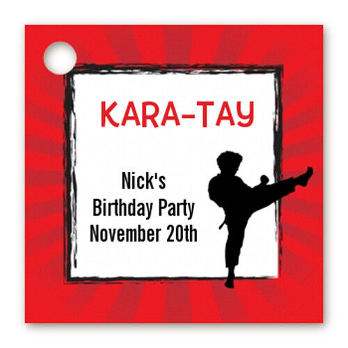 Karate Kid - Personalized Birthday Party Card Stock Favor Tags - Set of 20 - Afbeelding 1 van 1