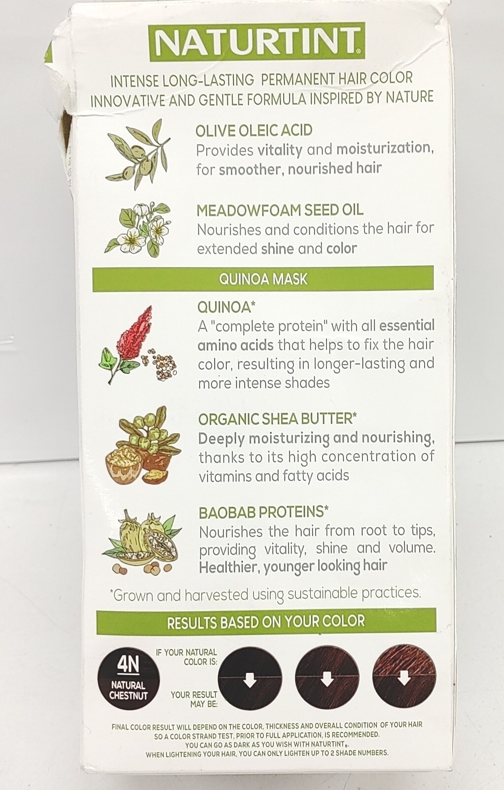 Naturtint Permanent Hair Color 4N Natural Chestnut 5.75 Oz DAMAGED BOX As Pic🌸