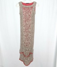 Rachel Roy Crochet Netted Open Knit High Low Midi Dress Bohemian Festival Hippie