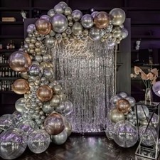 Curtain Backdrop Glitter Tinsel Fringe - Baby Shower Birthday Party Supplies NEW