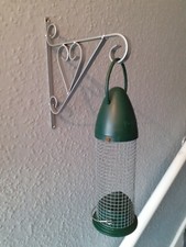 4x "HEART" Hanging Basket Brackets - 9 1/2". NEW - Handmade in a SILVER Coating.