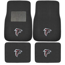 New 4pcs NFL Atlanta Falcons Car Truck Front Rear Carpet Floor Mats Set