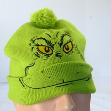 How the Grinch Stole Christmas Beanie Pom Beanie Hat Embroidered Toboggan