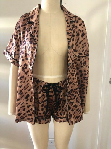100% silk short pyjama - Leopard - XS,S,M,L RRP $329.95 - Picture 3 of 3