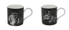 LION KING & LIONESS QUEEN MUGS FINE CHINA PRESENT GIFT BOXED NOVELTY TEA COFFEE