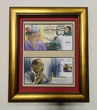 Rosa Parks - M.L. King  First Day Covers Framed - FDC 10" x 12" Stamps