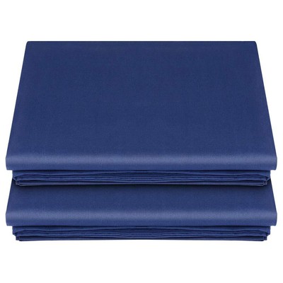 Twin Flat Sheets 2-Pack Soft Microfiber Navy Blue Extra Soft Non-Fade