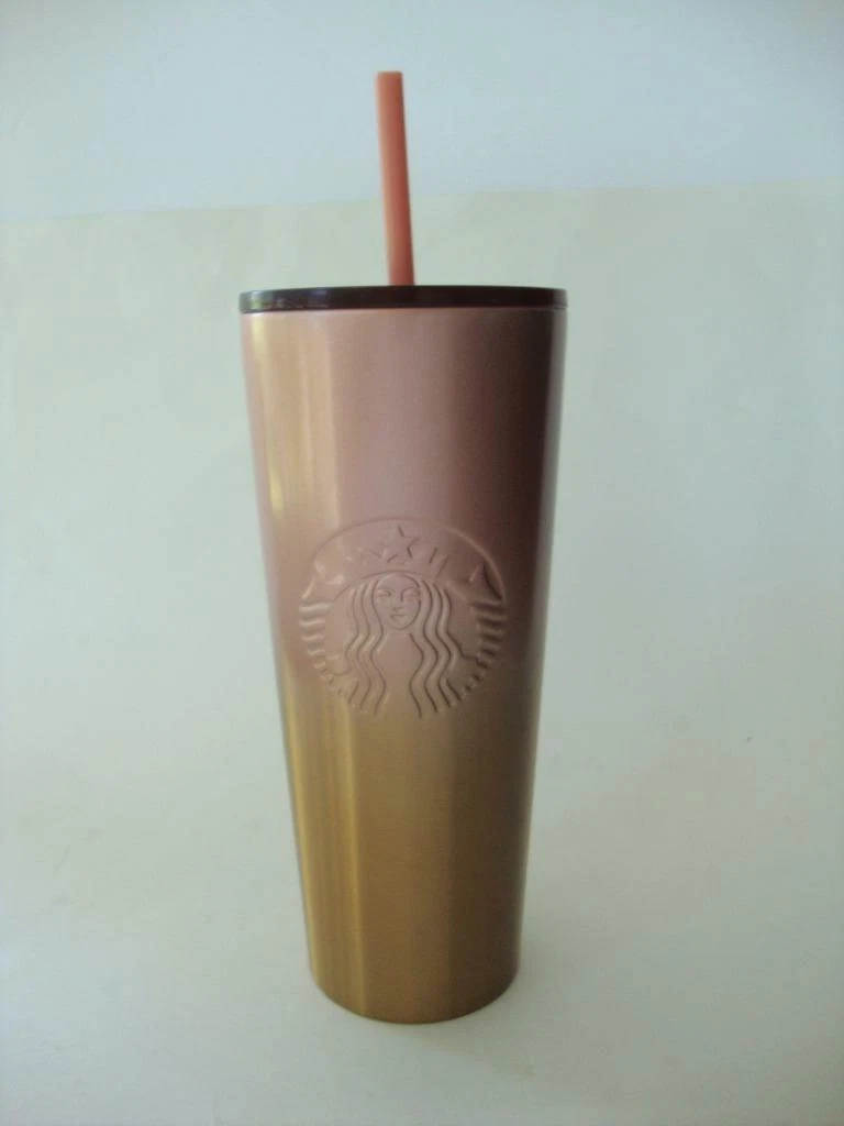 Starbucks Fall 2020 Pink Gold Gradient Stainless Steel Cold Cup Tumbler 24 oz