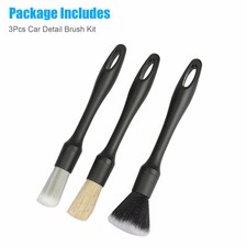 3pcs Car Detailing Brush Wash Auto Detailing Cleaning Kit Engine Wheel Clean Set