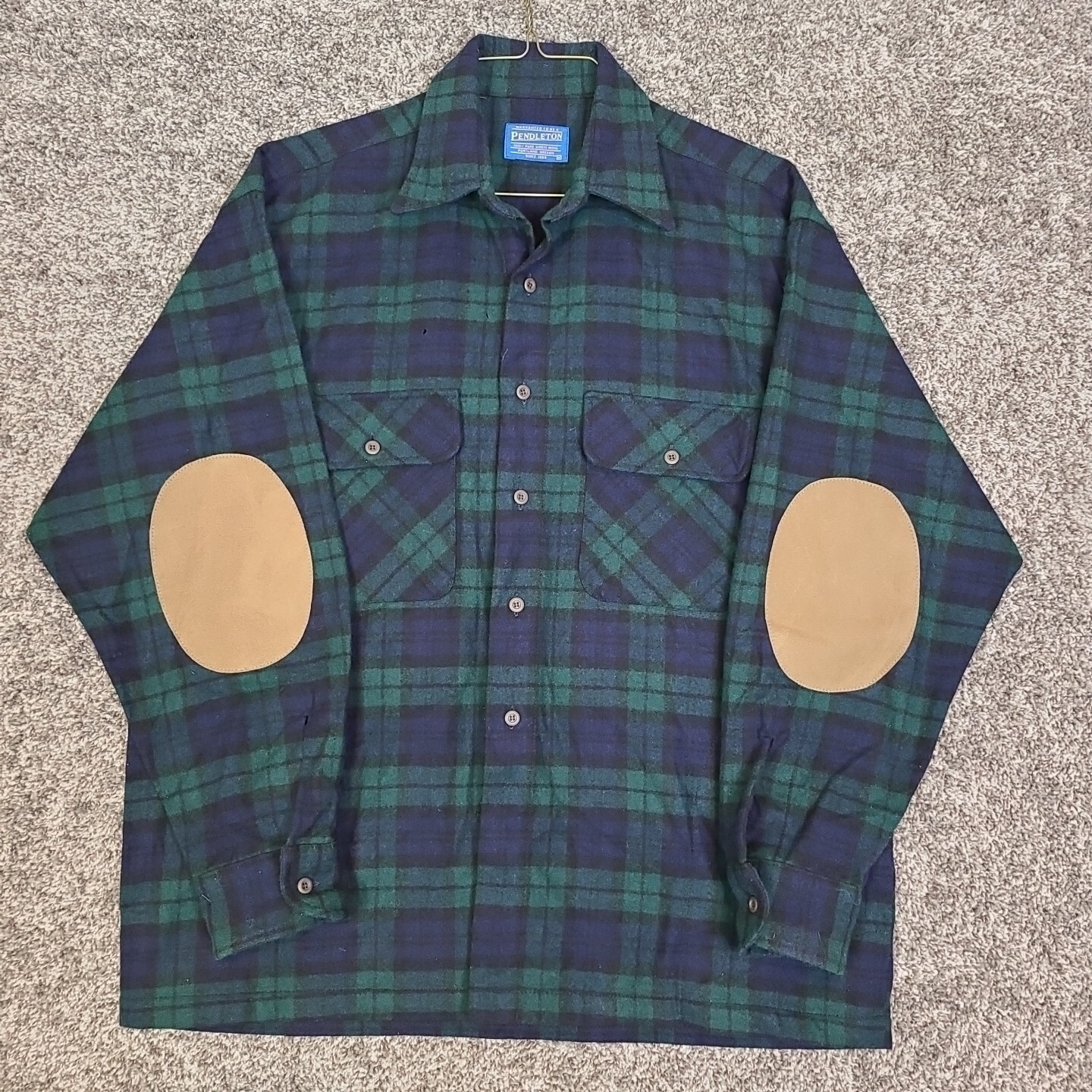 Pendleton Jacket Mens Medium Blue Green Plaid Woo… - image 1