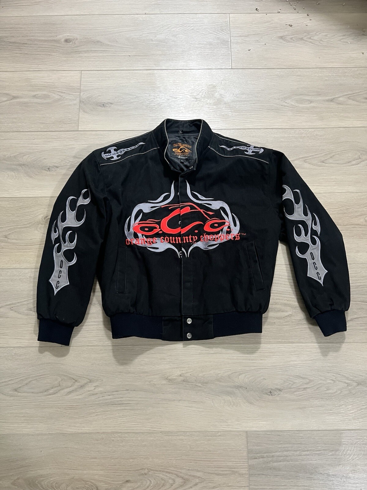 Rare Y2K Vintage Orange County Choppers Jacket - Embroidered Flames And Graphics