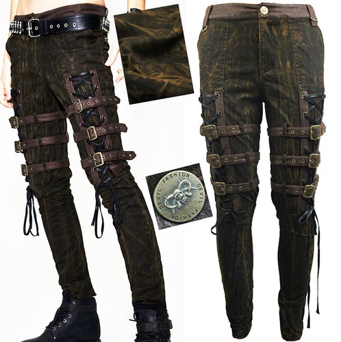 Washed pants trousers jean steampunk 