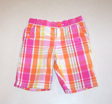 Girl's Carter's Pink, Orange  White Plaid Cotton Shorts 4