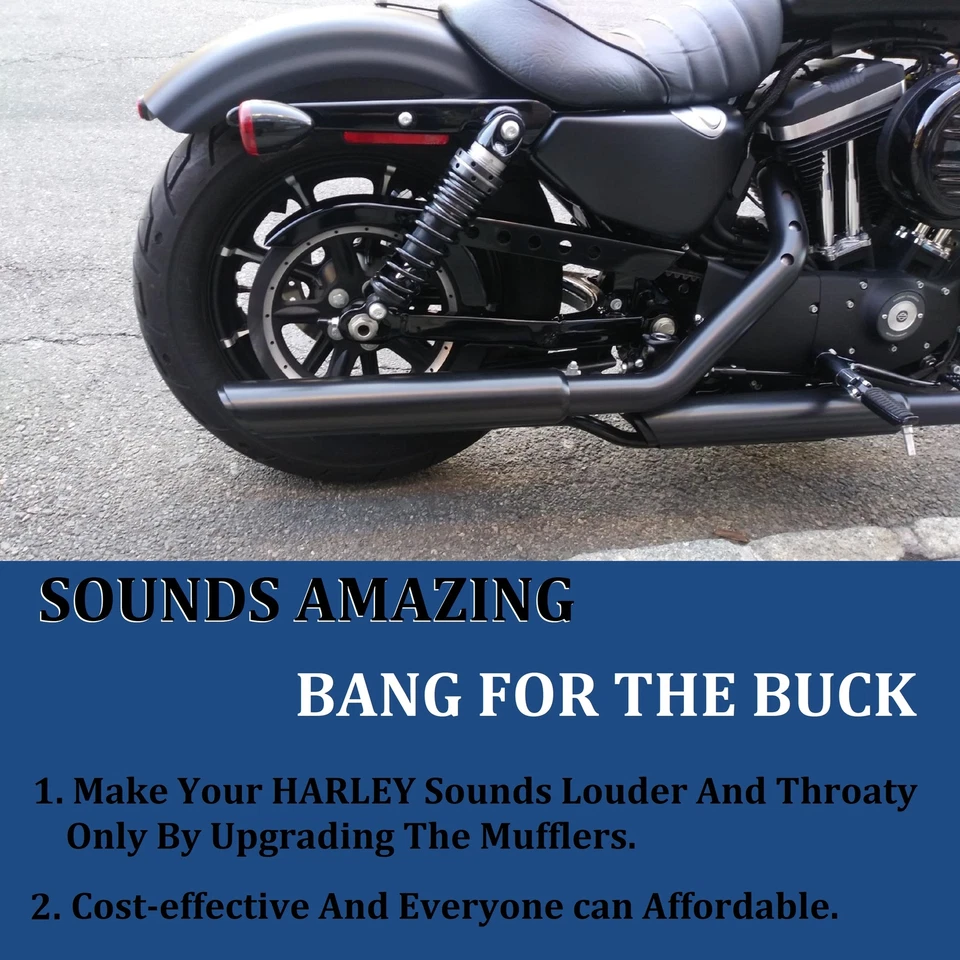 Tubos deslizantes de escape SHARKROAD 3" para upgrade de silenciadores Harley Sportster 2014-Up - Imagem 3 de 4