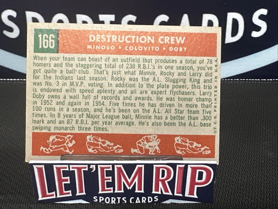 1959 Topps #166 Destruction Crew Minoso-Colavito-Doby Centered-Sharp Corners - Image 2 of 2