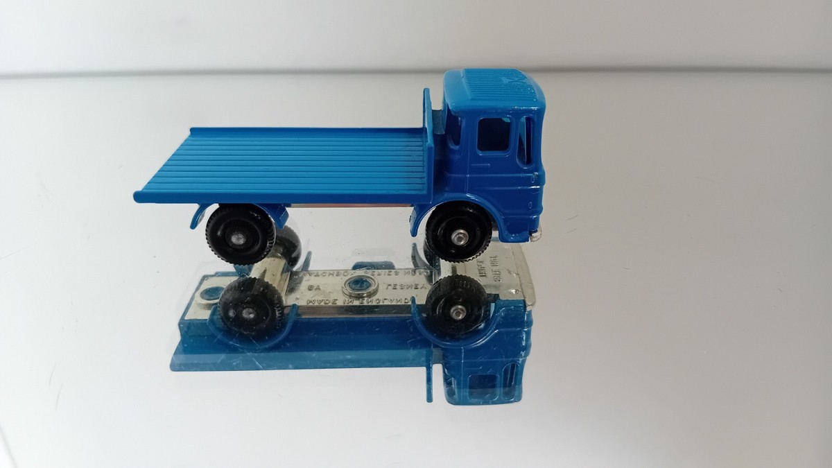 Camion De Chantier Matchbox Superfast N°60 - Reproduction Boîte Vide Style G - Année 1970 - Bleu