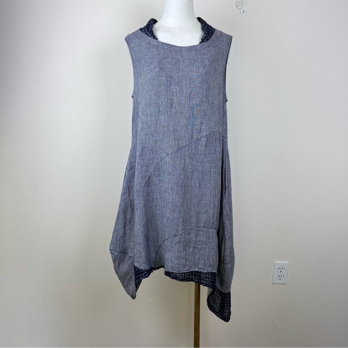 banana blue linen dress Banana Blue V-neck slim dress