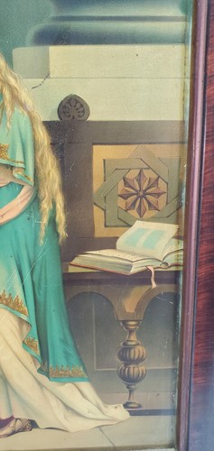 Child Mary Mother of Christ & St. Anne 19th c. print on Metal - Blessed Mother - Picture 5 of 22