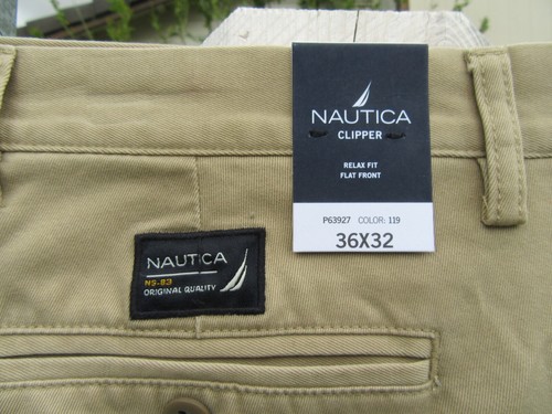 Brand New Nautica Clipper NS-83 Beige Khaki Chino Pants Men's Size 36 32 - Picture 3 of 7