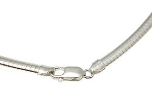 4MM ITALIAN SOLID STERLING SILVER OMEGA CHAIN NECKLACE 18"