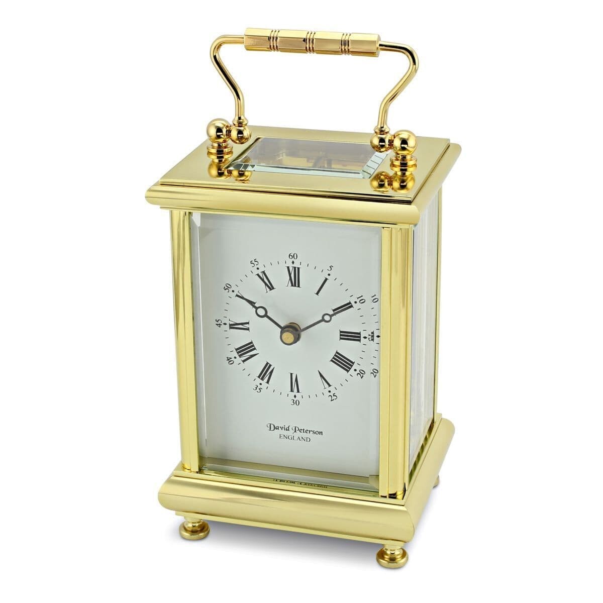 David Peterson DP/BT Boite 8 day Mechanical Brass Carriage Clock