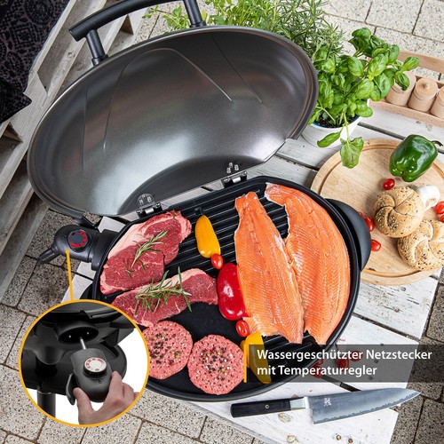 2in1 Elektrogrill Elektrischer Grill Barbeque BBQ Tischgrill Standgrill TZS - Bild 5 von 7