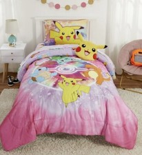 Pokemon Kids Tie-Dye 2 Piece Comforter and Sham Throw - Pikachu Pals Twin
