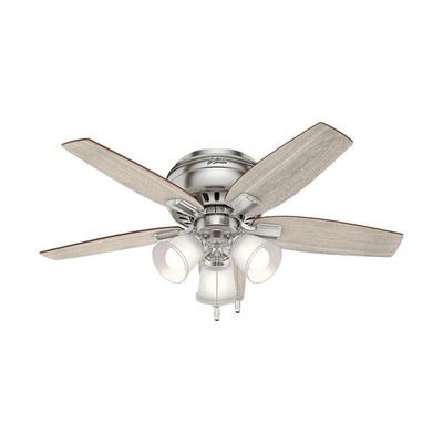 Hunter Echo Bluff Led Indoor Flush Mount Ceiling Fan Light 42 Inch Brush Nickel 49694510754 Ebay