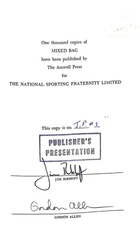 "Mixed Bag" 1979 RIKHOFF, Jim (INSCRIBED) - Bild 3 von 6