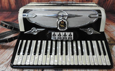 Castiglione Piano Black  Ivory White Accordion Made in Italy 41 Key Tested 
