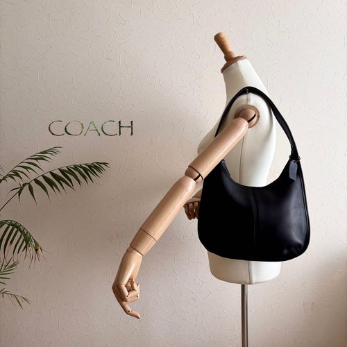 Vintage COACH Ergo 9025 Skórzana torba na ramię Czarna Autentyczna z Japonii - Zdjęcie 12 z 24