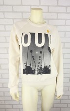 Clare V. OUI Palm Trees Street Crewneck Raglan Sweatshirt Womens XS Cream