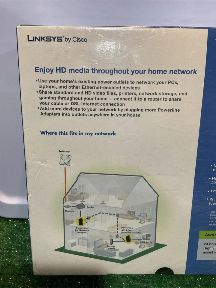Cisco Linksys PLK300 200Mbps Powerline AV Network Kit Brand New Sealed - Image 4 of 4