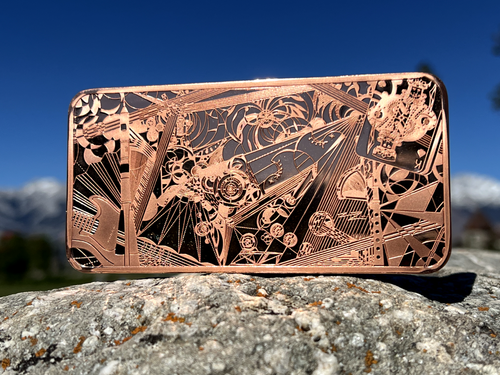 2x 10 oz .999 Fine Copper Bar RGM–Pick-Axe Hammer Logo–Red Gold Metaverse Design - Picture 5 of 13