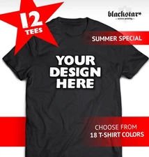SUMMER SPECIAL! GILDAN 12 LIGHTWEIGHT T-SHIRTS CUSTOM SCREEN PRINTING 1-COLOR