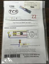 Train Control Systems N or Z Scale 1296 Z2 2 Function BEMF DCC Decoder NIP
