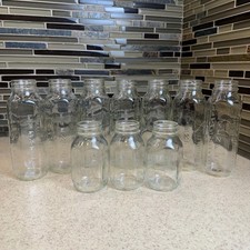 Vintage Evenflo Glass Baby Bottles Lot of 10 Mixed 8oz  4oz Hexagon No Caps USA
