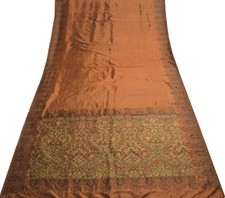 Sushila Vintage Brown 100 Pure Silk Saree Woven Classic Traditional Sari Fabric