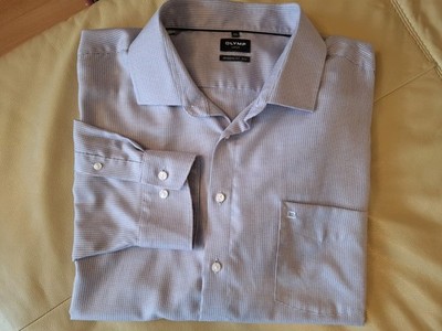 Olymp Luxor 50 Modern Fit Big Herren Hemd Business Silbergrau Neu Ohne Etikett