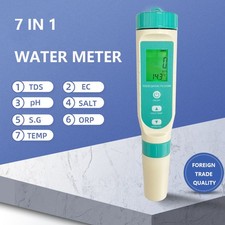 7 IN 1 Water Tester Meter Water Quality Tester TDS/EC/PH/SALT/S.G/ORP/TEMP