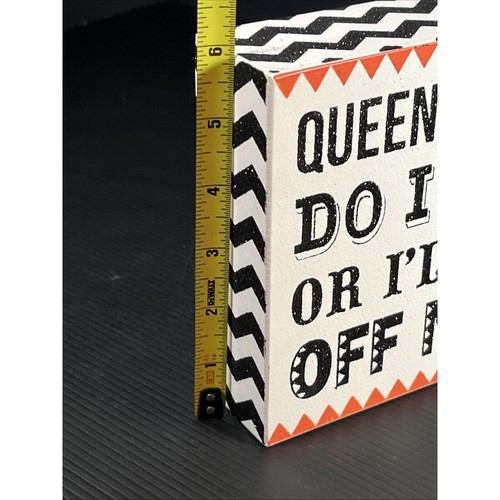 Wooden Queen Of Halloween Sign Decor 9.5” Table Or Hanging - Picture 8 of 10