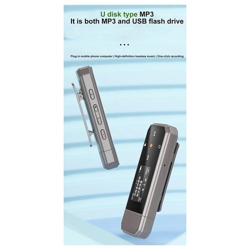 X80 USB MP3 Player 64GB Key Bluetooth 5.3 Sports Clip Music Player3093 - Foto 3 di 10