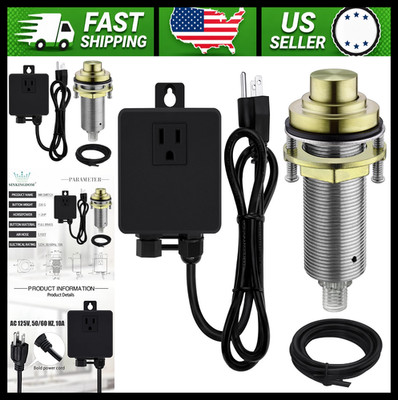 SinkTop Brass Gold Air Switch Kit with Long Button for Garbage Disposal